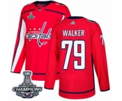 Men Adidas Washington Capitals #79 Nathan Walker Authentic Red Home 2018 Stanley Cup Final Champions NHL Jersey