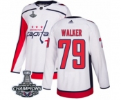 Men Adidas Washington Capitals #79 Nathan Walker Authentic White Away 2018 Stanley Cup Final Champions NHL Jersey