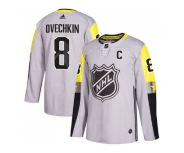 Men Adidas Washington Capitals #8 Alex Ovechkin Gray 2018 All-Star Metro Division Authentic Stitched NHL Jersey