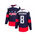 Men Adidas Washington Capitals #8 Alex Ovechkin Navy Authentic 2018 Stadium Series Stitched NHL Jersey