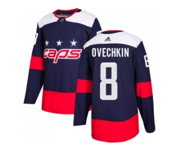 Men Adidas Washington Capitals #8 Alex Ovechkin Navy Authentic 2018 Stadium Series Stitched NHL Jersey