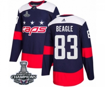 Men Adidas Washington Capitals #83 Jay Beagle Authentic Navy Blue 2018 Stadium Series 2018 Stanley Cup Final Champions NHL Jersey