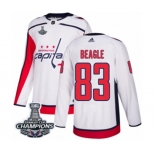 Men Adidas Washington Capitals #83 Jay Beagle Authentic White Away 2018 Stanley Cup Final Champions NHL Jersey