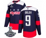 Men Adidas Washington Capitals #9 Dmitry Orlov Authentic Navy Blue 2018 Stadium Series 2018 Stanley Cup Final Champions NHL Jersey