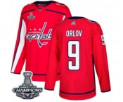 Men Adidas Washington Capitals #9 Dmitry Orlov Authentic Red Home 2018 Stanley Cup Final Champions NHL Jersey