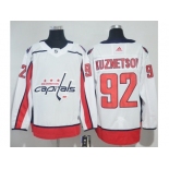 Men Adidas Washington Capitals #92 Evgeny Kuznetsov White Road Authentic Stitched NHL Jersey