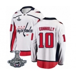 Men Washington Capitals #10 Brett Connolly Fanatics Branded White Away Breakaway 2018 Stanley Cup Final Champions NHL Jersey