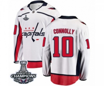 Men Washington Capitals #10 Brett Connolly Fanatics Branded White Away Breakaway 2018 Stanley Cup Final Champions NHL Jersey