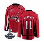 Men Washington Capitals #11 Mike Gartner Fanatics Branded Red Home Breakaway 2018 Stanley Cup Final Champions NHL Jersey