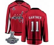 Men Washington Capitals #11 Mike Gartner Fanatics Branded Red Home Breakaway 2018 Stanley Cup Final Champions NHL Jersey