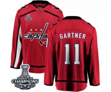 Men Washington Capitals #11 Mike Gartner Fanatics Branded Red Home Breakaway 2018 Stanley Cup Final Champions NHL Jersey