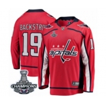 Men Washington Capitals #19 Nicklas Backstrom Fanatics Branded Red Home Breakaway 2018 Stanley Cup Final Champions NHL Jersey