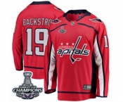 Men Washington Capitals #19 Nicklas Backstrom Fanatics Branded Red Home Breakaway 2018 Stanley Cup Final Champions NHL Jersey