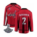 Men Washington Capitals #2 Matt Niskanen Fanatics Branded Red Home Breakaway 2018 Stanley Cup Final Champions NHL Jersey