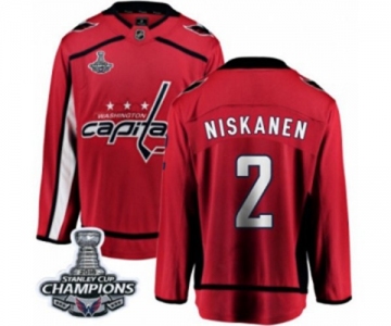 Men Washington Capitals #2 Matt Niskanen Fanatics Branded Red Home Breakaway 2018 Stanley Cup Final Champions NHL Jersey