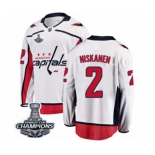 Men Washington Capitals #2 Matt Niskanen Fanatics Branded White Away Breakaway 2018 Stanley Cup Final Champions NHL Jersey