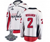 Men Washington Capitals #2 Matt Niskanen Fanatics Branded White Away Breakaway 2018 Stanley Cup Final Champions NHL Jersey