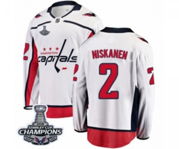 Men Washington Capitals #2 Matt Niskanen Fanatics Branded White Away Breakaway 2018 Stanley Cup Final Champions NHL Jersey