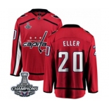 Men Washington Capitals #20 Lars Eller Fanatics Branded Red Home Breakaway 2018 Stanley Cup Final Champions NHL Jersey