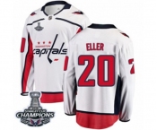 Men Washington Capitals #20 Lars Eller Fanatics Branded White Away Breakaway 2018 Stanley Cup Final Champions NHL Jersey