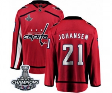 Men Washington Capitals #21 Lucas Johansen Fanatics Branded Red Home Breakaway 2018 Stanley Cup Final Champions NHL Jersey