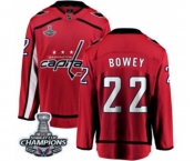 Men Washington Capitals #22 Madison Bowey Fanatics Branded Red Home Breakaway 2018 Stanley Cup Final Champions NHL Jersey