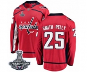 Men Washington Capitals #25 Devante Smith-Pelly Fanatics Branded Red Home Breakaway 2018 Stanley Cup Final Champions NHL Jersey