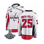 Men Washington Capitals #25 Devante Smith-Pelly Fanatics Branded White Away Breakaway 2018 Stanley Cup Final Champions NHL Jersey