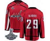 Men Washington Capitals #29 Christian Djoos Fanatics Branded Red Home Breakaway 2018 Stanley Cup Final Champions NHL Jersey