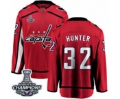 Men Washington Capitals #32 Dale Hunter Fanatics Branded Red Home Breakaway 2018 Stanley Cup Final Champions NHL Jersey