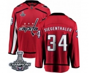 Men Washington Capitals #34 Jonas Siegenthaler Fanatics Branded Red Home Breakaway 2018 Stanley Cup Final Champions NHL Jersey