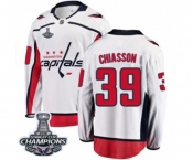 Men Washington Capitals #39 Alex Chiasson Fanatics Branded White Away Breakaway 2018 Stanley Cup Final Champions NHL Jersey