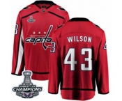 Men Washington Capitals #43 Tom Wilson Fanatics Branded Red Home Breakaway 2018 Stanley Cup Final Champions NHL Jersey