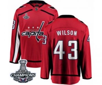 Men Washington Capitals #43 Tom Wilson Fanatics Branded Red Home Breakaway 2018 Stanley Cup Final Champions NHL Jersey