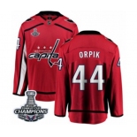 Men Washington Capitals #44 Brooks Orpik Fanatics Branded Red Home Breakaway 2018 Stanley Cup Final Champions NHL Jersey