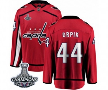 Men Washington Capitals #44 Brooks Orpik Fanatics Branded Red Home Breakaway 2018 Stanley Cup Final Champions NHL Jersey