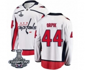 Men Washington Capitals #44 Brooks Orpik Fanatics Branded White Away Breakaway 2018 Stanley Cup Final Champions NHL Jersey