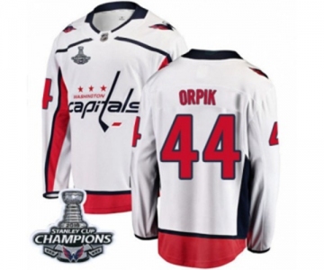 Men Washington Capitals #44 Brooks Orpik Fanatics Branded White Away Breakaway 2018 Stanley Cup Final Champions NHL Jersey