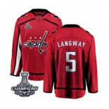 Men Washington Capitals #5 Rod Langway Fanatics Branded Red Home Breakaway 2018 Stanley Cup Final Champions NHL Jersey