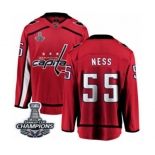 Men Washington Capitals #55 Aaron Ness Fanatics Branded Red Home Breakaway 2018 Stanley Cup Final Champions NHL Jersey