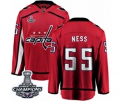 Men Washington Capitals #55 Aaron Ness Fanatics Branded Red Home Breakaway 2018 Stanley Cup Final Champions NHL Jersey