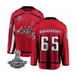 Men Washington Capitals #65 Andre Burakovsky Fanatics Branded Red Home Breakaway 2018 Stanley Cup Final Champions NHL Jersey