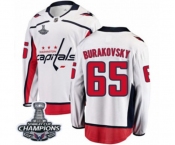 Men Washington Capitals #65 Andre Burakovsky Fanatics Branded White Away Breakaway 2018 Stanley Cup Final Champions NHL Jersey