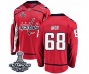 Men Washington Capitals #68 Jaromir Jagr Fanatics Branded Red Home Breakaway 2018 Stanley Cup Final Champions NHL Jersey