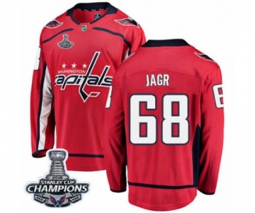 Men Washington Capitals #68 Jaromir Jagr Fanatics Branded Red Home Breakaway 2018 Stanley Cup Final Champions NHL Jersey