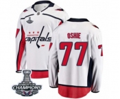 Men Washington Capitals #77 T.J. Oshie Fanatics Branded White Away Breakaway 2018 Stanley Cup Final Champions NHL Jersey