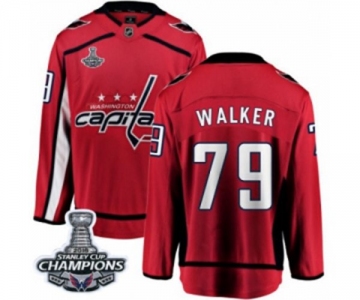 Men Washington Capitals #79 Nathan Walker Fanatics Branded Red Home Breakaway 2018 Stanley Cup Final Champions NHL Jersey