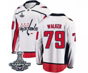 Men Washington Capitals #79 Nathan Walker Fanatics Branded White Away Breakaway 2018 Stanley Cup Final Champions NHL Jersey