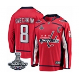 Men Washington Capitals #8 Alex Ovechkin Fanatics Branded Red Home Breakaway 2018 Stanley Cup Final Champions NHL Jersey