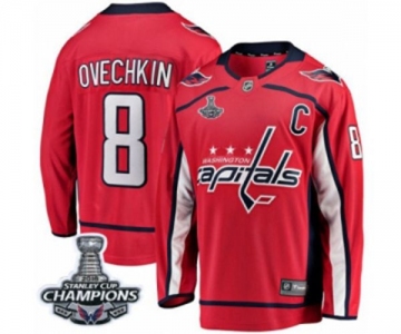 Men Washington Capitals #8 Alex Ovechkin Fanatics Branded Red Home Breakaway 2018 Stanley Cup Final Champions NHL Jersey